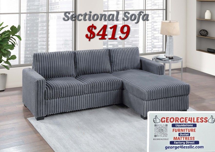 Sectional Sofa - Corduroy 