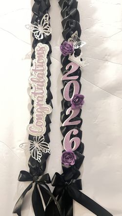 Jr. High/High school Graduation lei With Crown & Butterflies