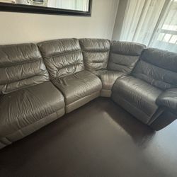 Leather Couch With Reclining Seats 
