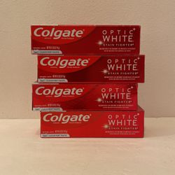 Colgate Optic White Stain Fighter (Clean Mint Paste) Toothpaste Bundle Set