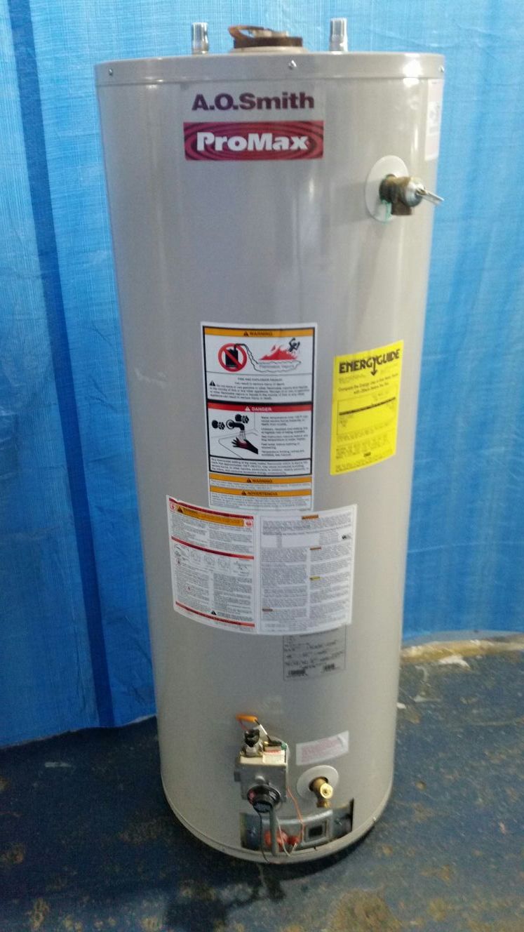 A.O.Smith Promax gas hot water tank 50 gallon works good $ 145 for Sale in  Dearborn, MI - OfferUp
