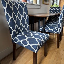 Four Navy Dining Room Chairs