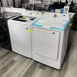 Samsung 4.5 Cubic Ft. Top Load Washer And Electric Dryer Laundry Set🚨