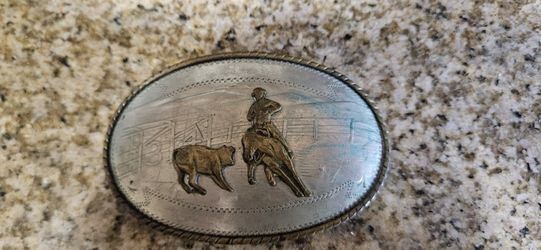 Calf Wrangler Belt Buckle