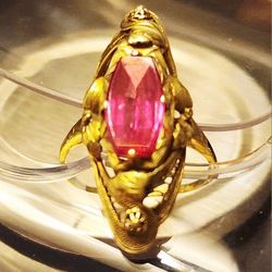 14kt Solid Gold With Pink Sapphire Ring 