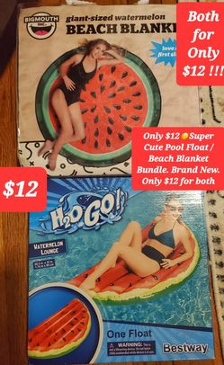$12☀️Pool Float / Beach Blanket Bundle. Brand New. Only $12 for both