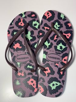 Havaianas Women’s Colorful Camo Print Flip Flops Size 7/8 New
