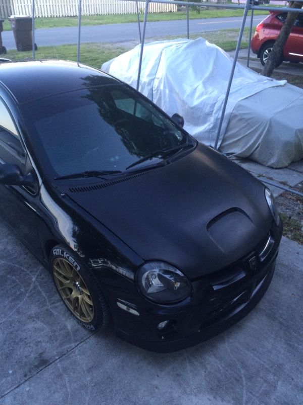 Srt4 neon srt 4 carbon hood flat black fiberglass