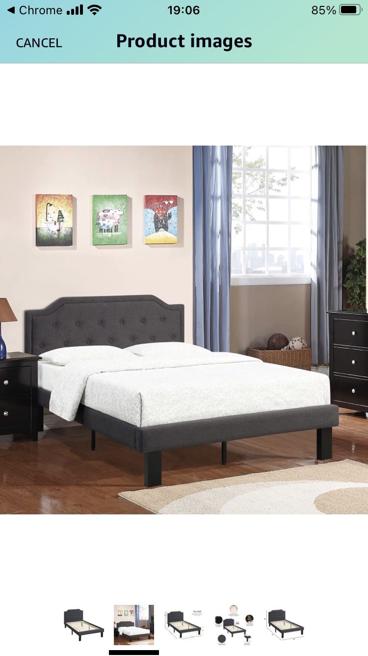 New Twin Size Platform Bed Frame With Headboard