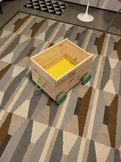 Baby Toddler Kids Toy Chest Wheel Barrel Box