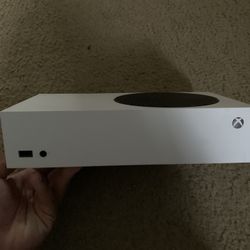 Xbox Series s With Two White Xbox Controllers