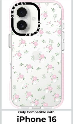iPhone 16 Clear Case with Floral Leaf Aesthetic Pattern