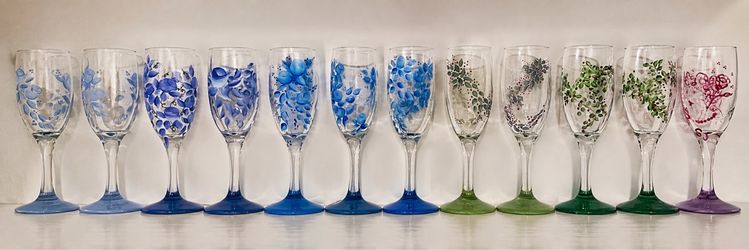 hand-painted champagne glasses