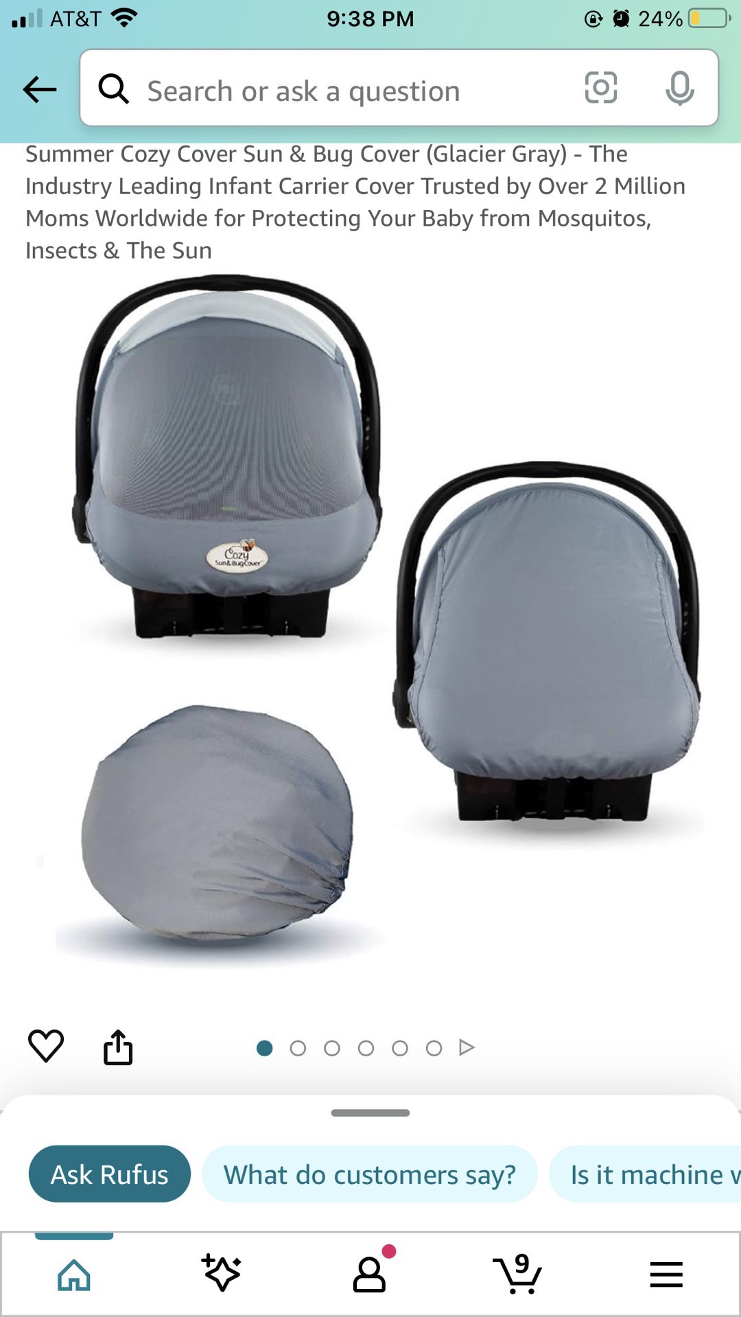 Sun & Bug Cover For Car seat 