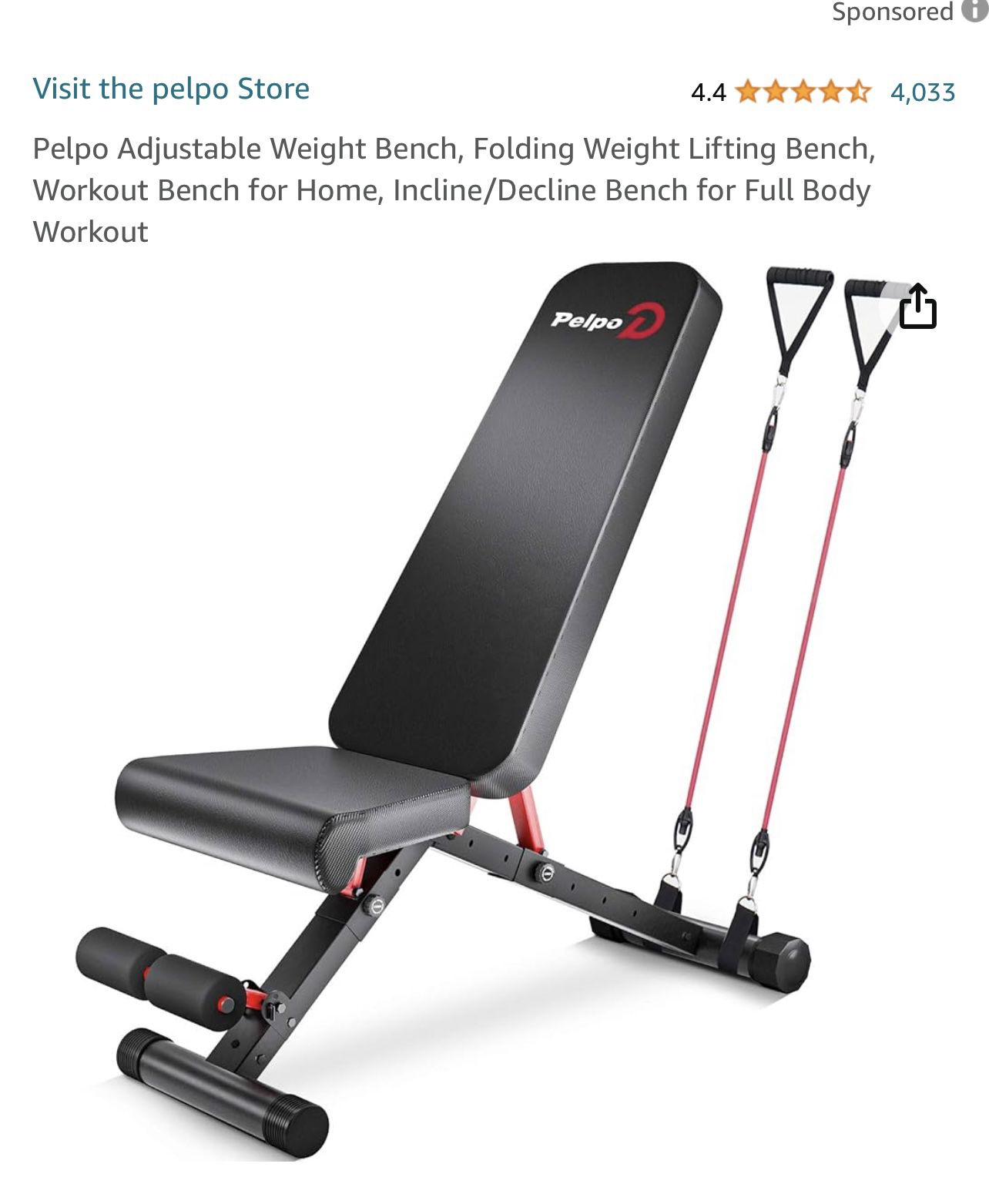 Pelpo Adjustable Weight Bench Brand New