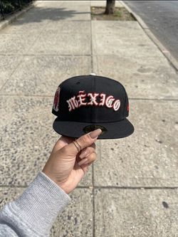 Born X Raised Diablos Rojos Mexico New Era Hat Size 7 1/8 Black