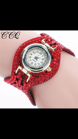 Red rhinestone watch! Brand new! A must see!