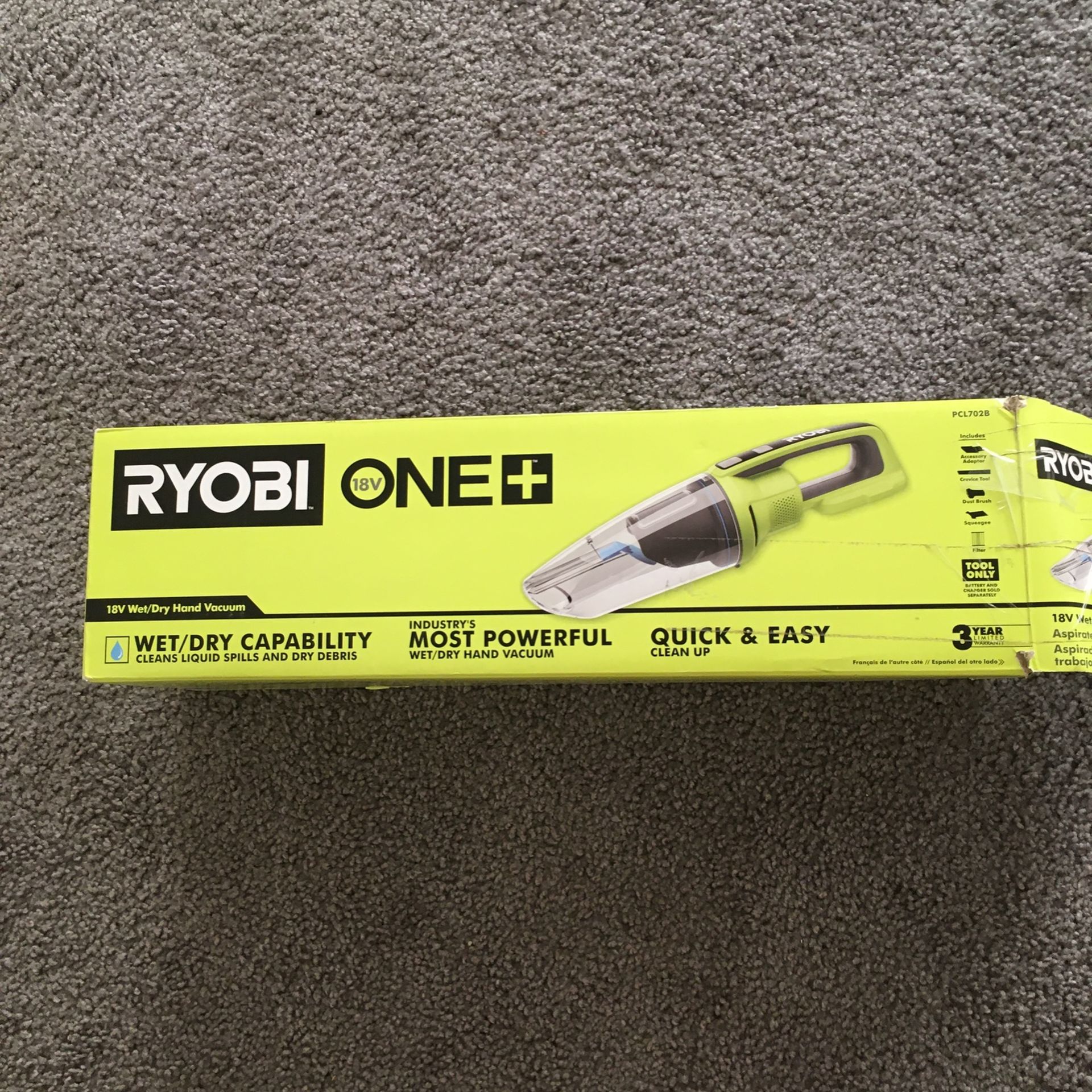 18v Volt Ryobi Wet/Dry Cordless Hand Vacuum PCL702B