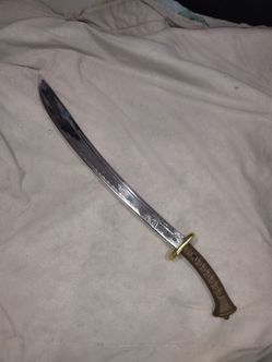 Training fake sword.