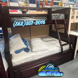 Triple Cherry Bunk Bed With Mattresses Nuevos Bonitos