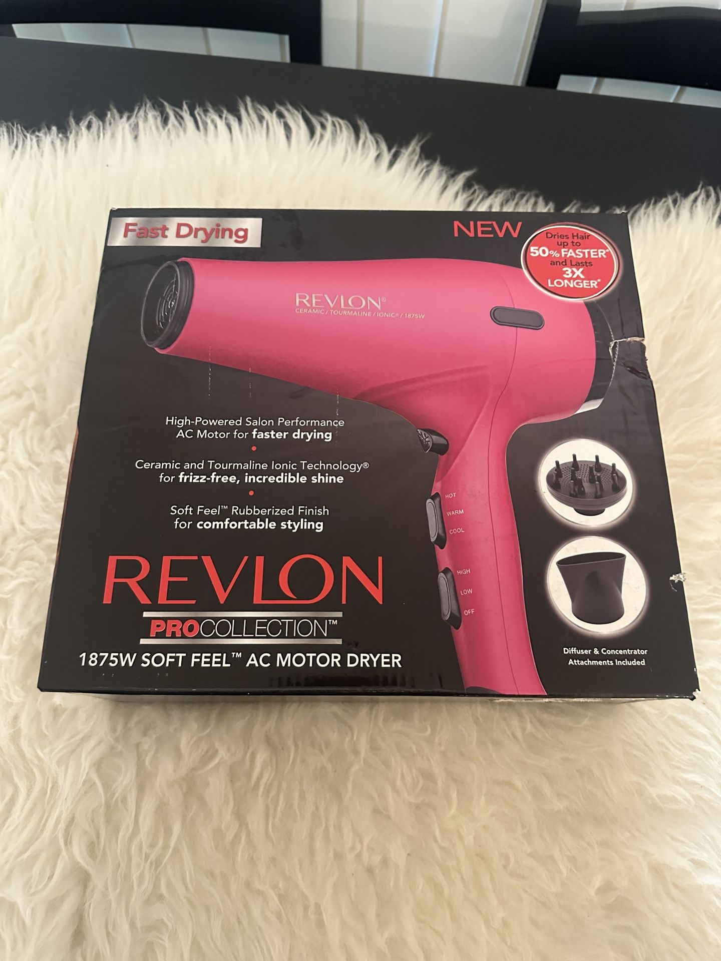 Revlon Pro Collection, 1875W Soft Feel Ionic Hair Dryer, Pink