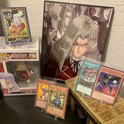 Yugioh! Pegasus Bundle, 1 Funko Pop, 8x10 Framed Custom Print And More!
