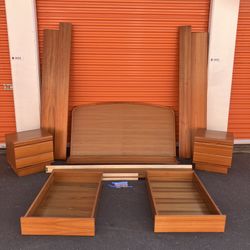 Vintage Danish Mid Century Modern Teak Queen Bed & Nightstands by https://offerup.com/redirect/?o=U1VOQ0FCSU5FVC5DTw==
