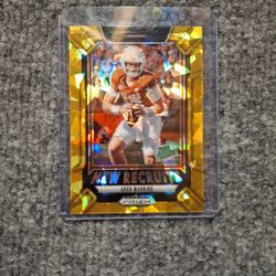 2025 Panini Prizm - Draft Picks "New Recruits" Insert, Rated Prospect (Gold Ice Prizm) *Arch Manning* Rookie Card 