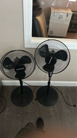 Hampton Bay 16-inch, 3-speed digital oscillating standing fan with adjustable height