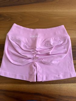 AUROLA Baby Pink Seamless Scrunch Butt Gym Shorts