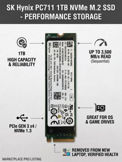 SK Hynix PC711 1TB NVMe M.2 SSD — High Performance PCIe Gen3 x4