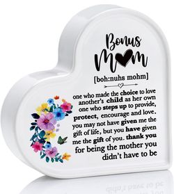 Bonus Mom Gifts, Handmade Ceramic Signs Decor, Best Bonus Mom Ever Gifts, Bonus Mom Gifts from Daughter, Best Gifts for Birthday Christmas Thanksgivin