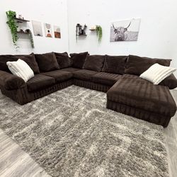 Brown Sectional Couch - Free Delivery 