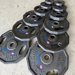 Commercial Urethane Iron Grip Olympic Plate Set