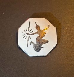 White Enamel SIAM Sterling Silver 925 Pin Brooch