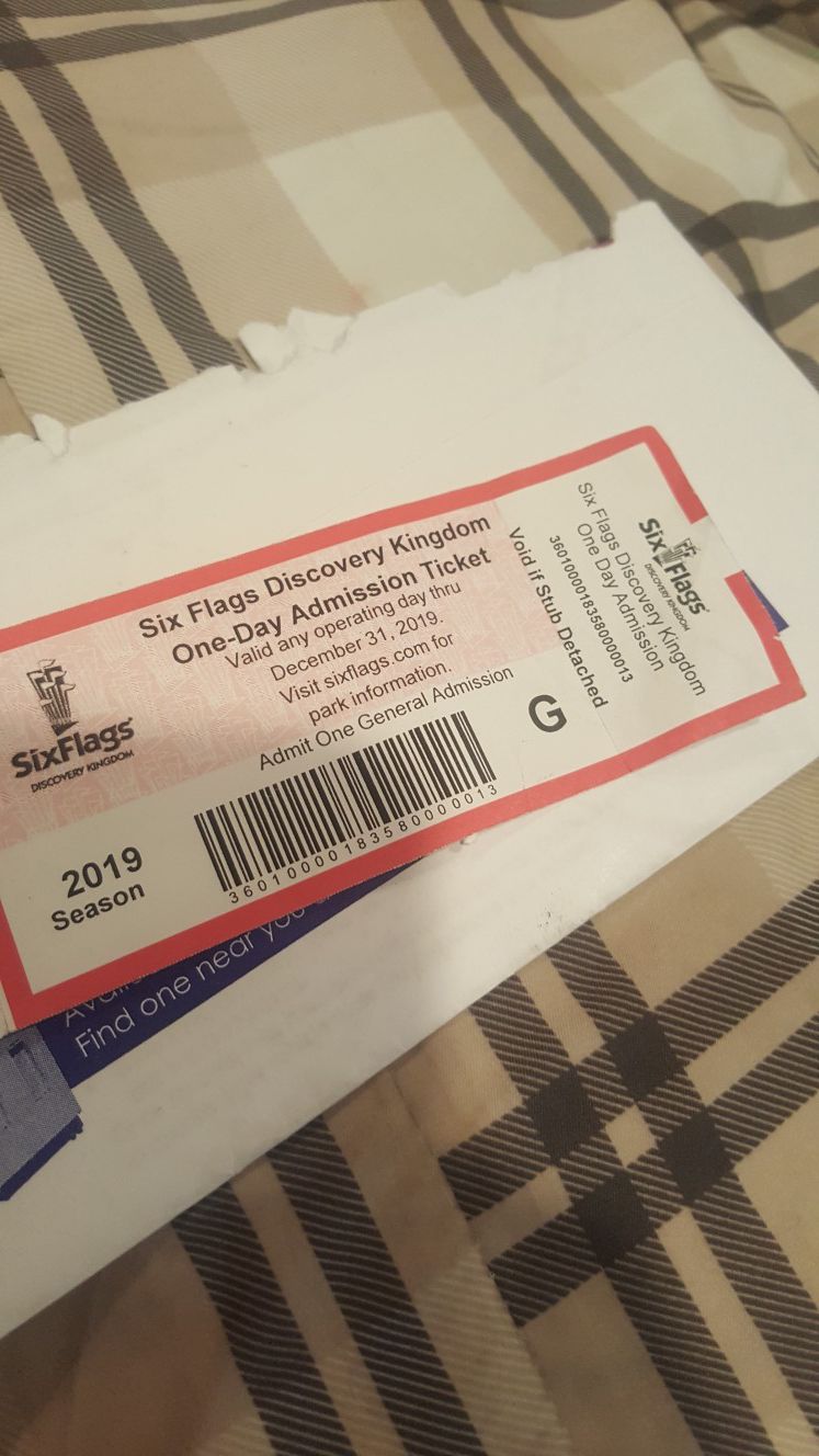 Ticket to Six~Flags,, in Vallejo $40.