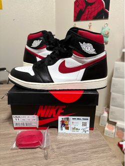 Size 11 - Nike Air Jordan 1 Retro High OG Black Gym Red White Sail with box