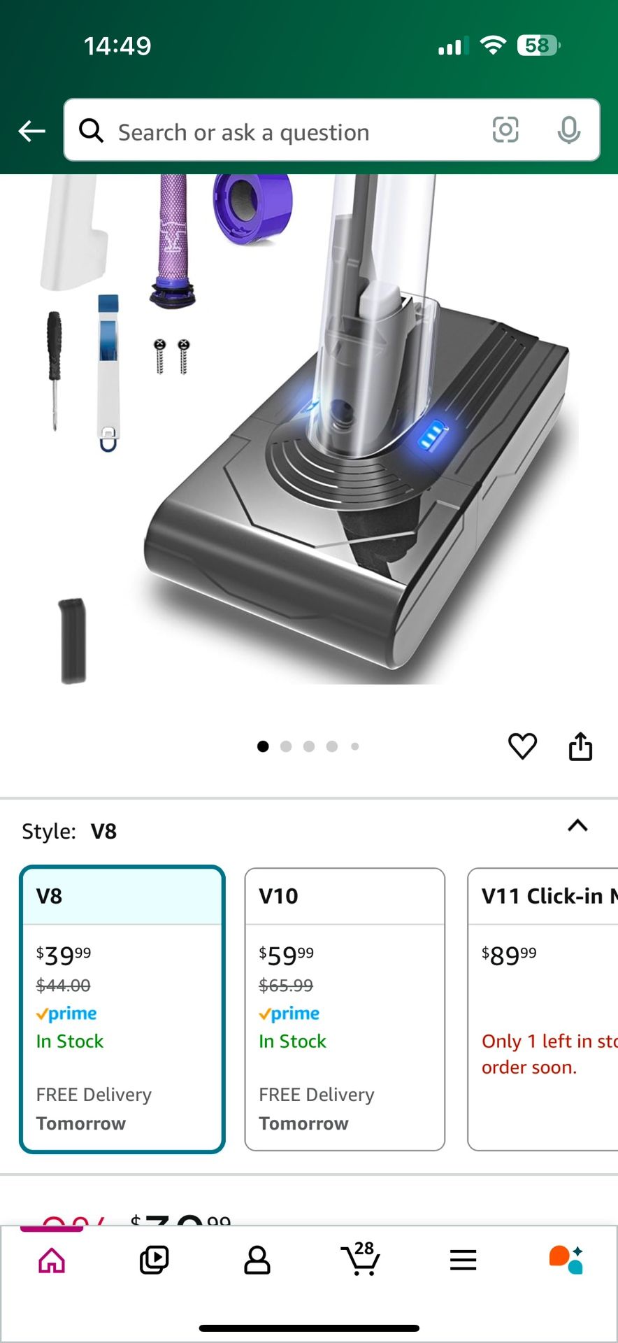 Dyson Batteries V7, V8, V10, DC34, DC62 All NEW