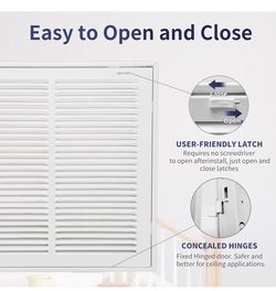 White Return Air Filter Grille with Latch