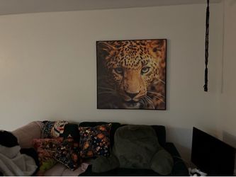 Huge hanging leopard painting