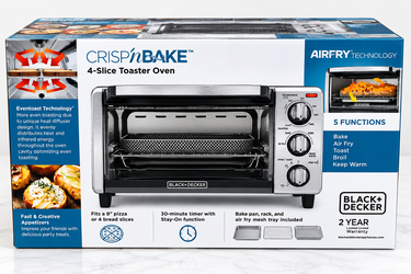 NEW BLACK+DECKER Crisp ’N Bake Air Fry Toaster Oven – 4 Slice