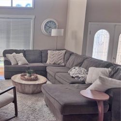 Dark grey U sectional couch