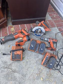 RIDGID Cordless Power Tool Set with Chargers