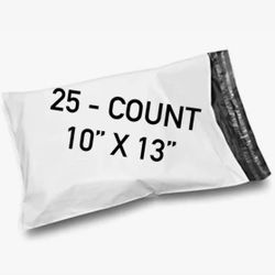 New 25-Pack of 10x13 White Poly Mailer Shipping Bags