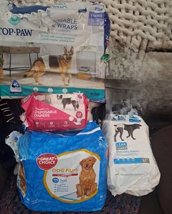 Dog pads, wrap and diapers