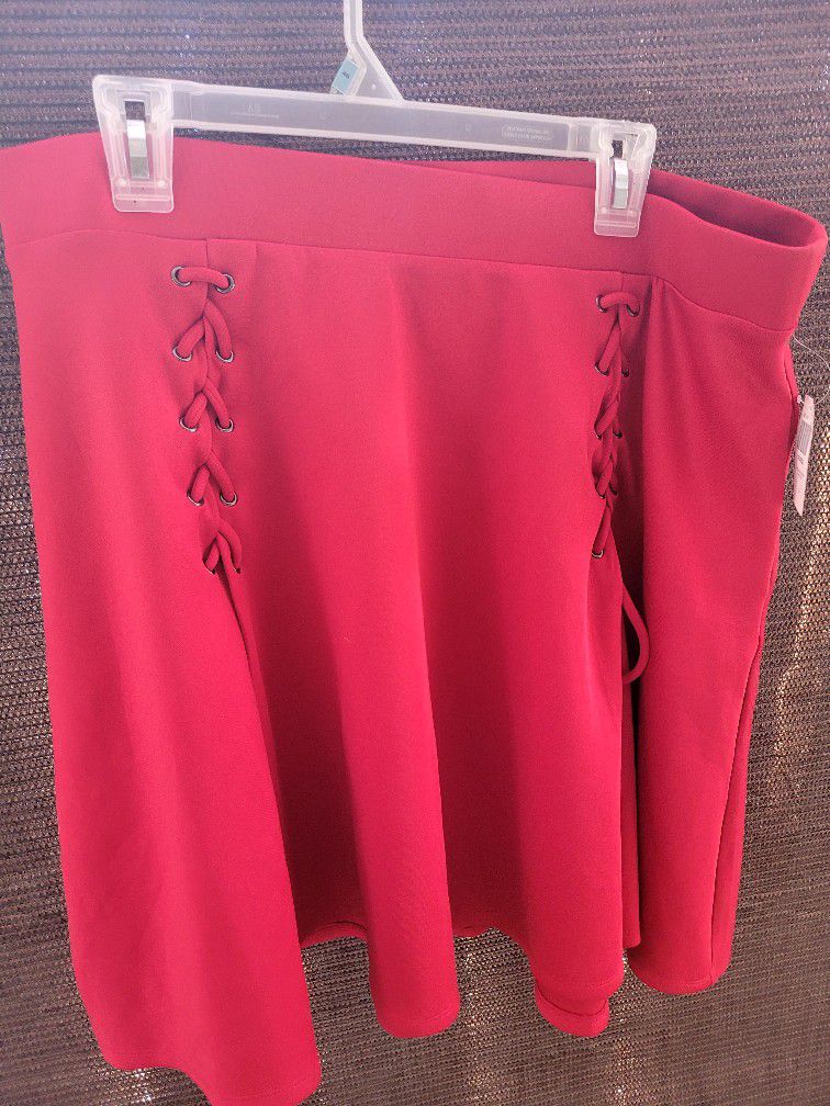 Hot Topic Red Double Corse Skirt