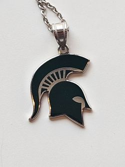 Michigan State Spartans 925 Sterling Silver Necklace