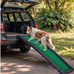 Portable Folding Dog Ramps for SUV, Truck, Car Ramp Stairs Step Ladder for Pet, Non-Slip Pet Ramp with Raised Siderails