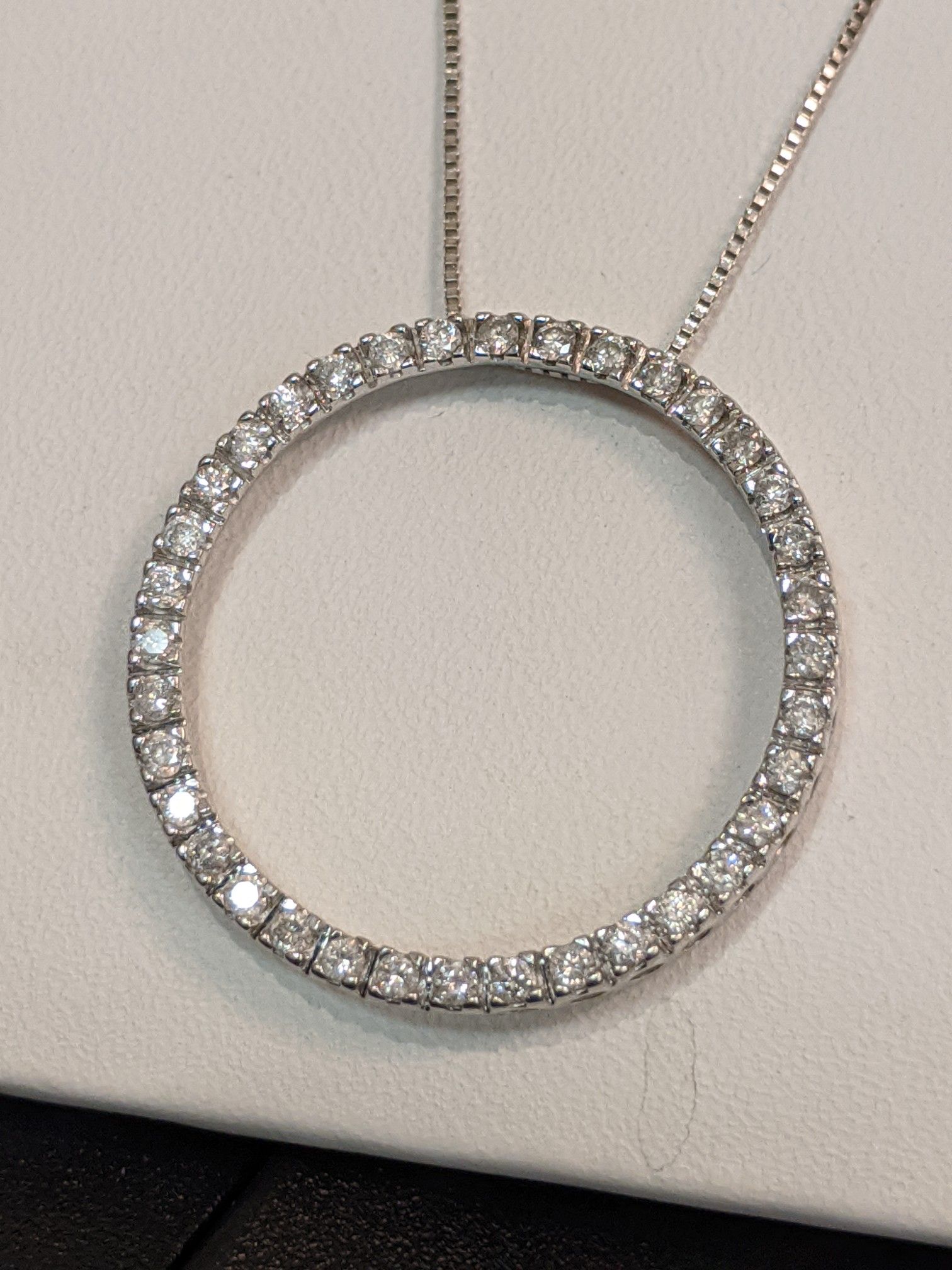 14K solid gold DIAMOND CIRCLE NECKLACE