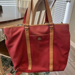 Red Coach Tote Bag